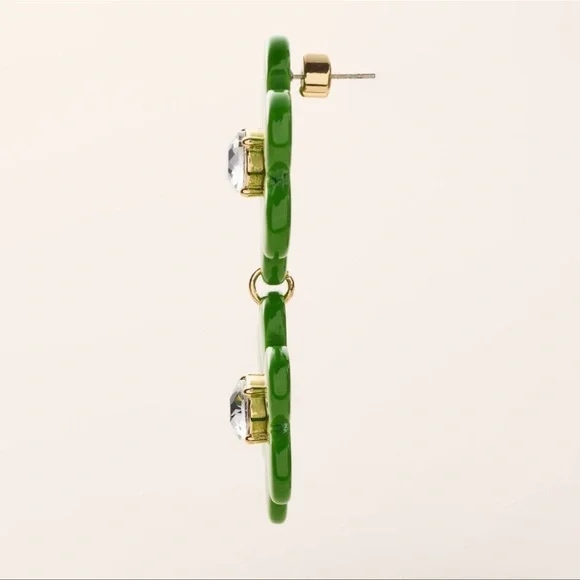 NWT Kate spade X Target floral linear Earrings SET OF 2 navy and green - Picture 3 of 15